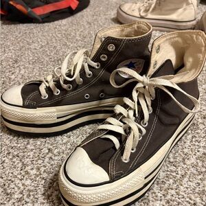 Chuck Taylor Platform High Top Sneakers - Black & Cream